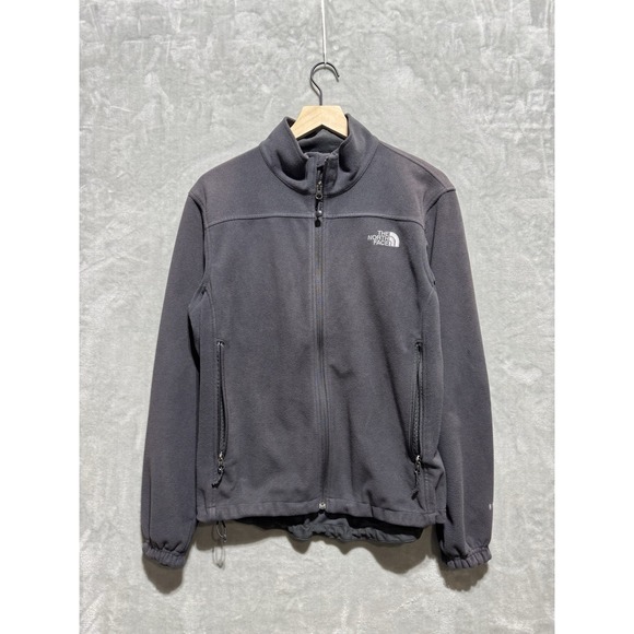 North Face‎ Jacket Mens Medium Gray Windwall Full Zip Fleece Coat Outdoors Adult - Picture 1 of 10